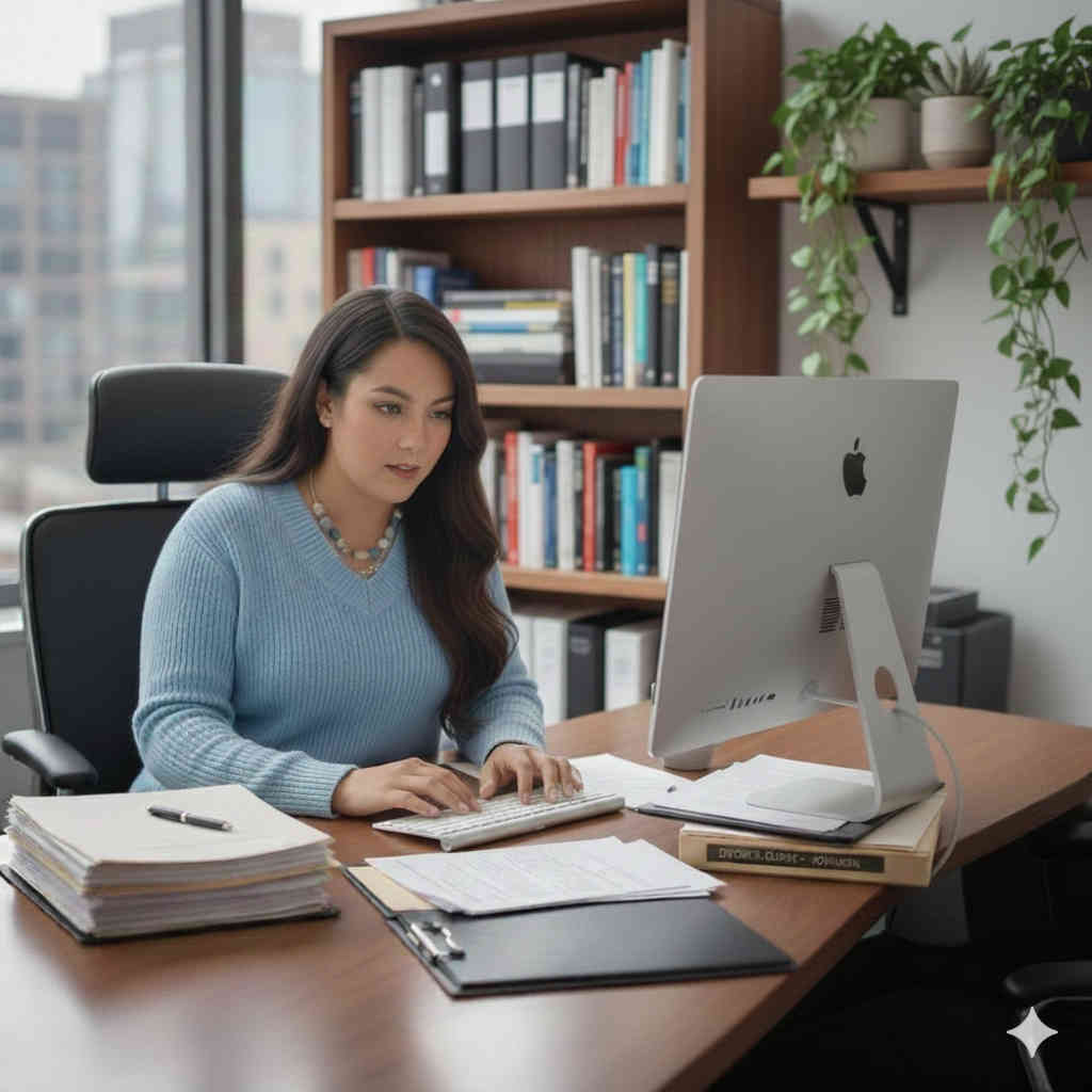 Paralegal Working From Desk | Lionheart Legal Services