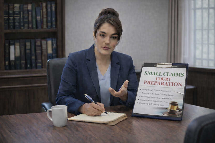 Paralegal handling small claims court preparation for client